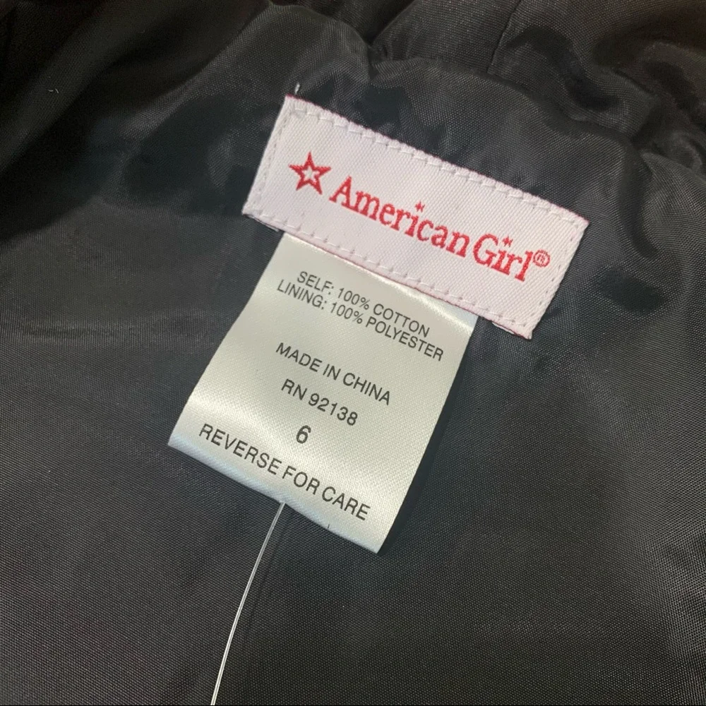 NWT American Girl Velvet ruffle shrug Jacket Size 6